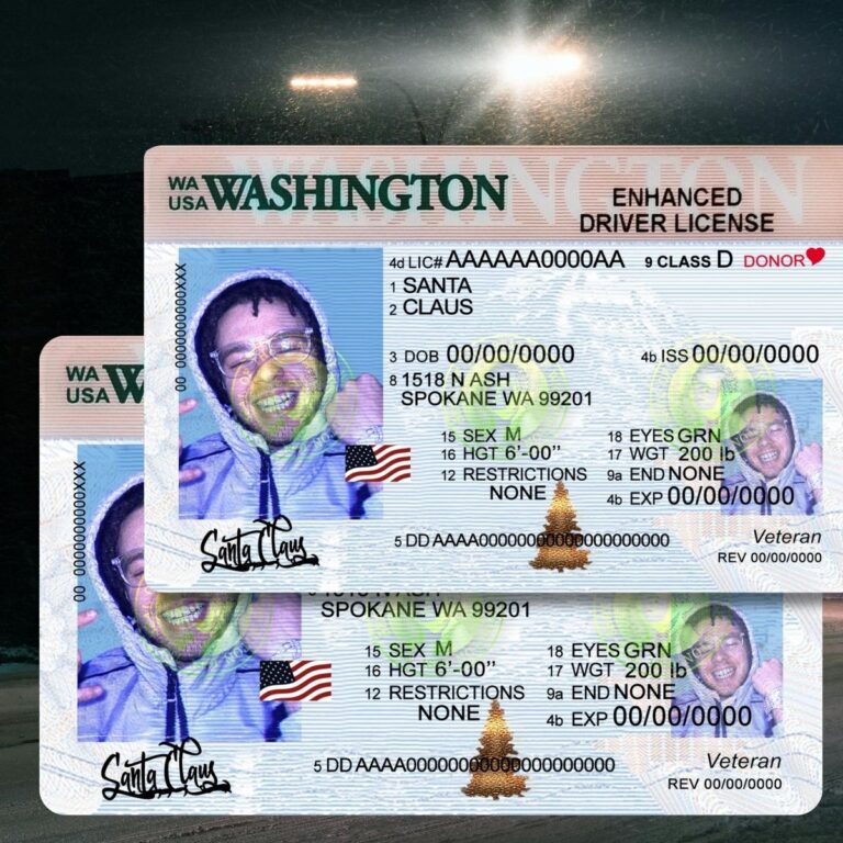 Washington - WA Driver's License Photoshop Template