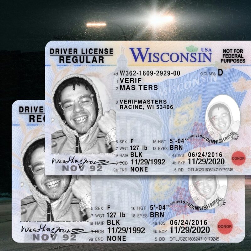 Wisconsin - WI Driver's License Photoshop Template