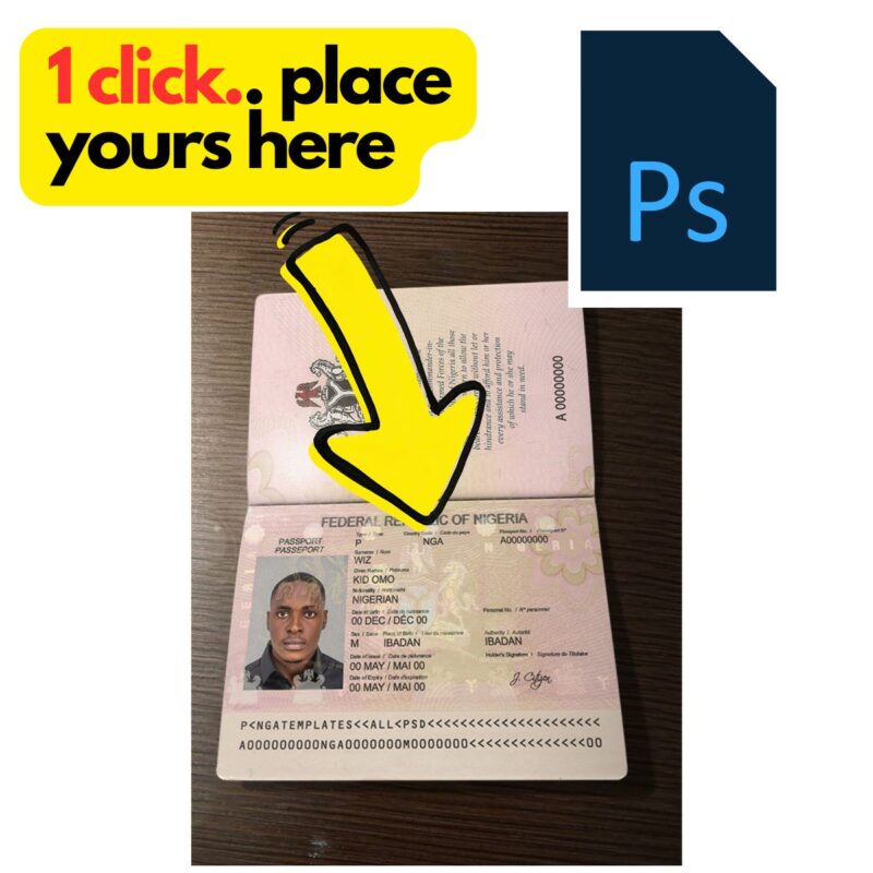 passport on table mockup